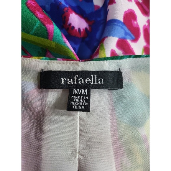 Rafaella‎ Women's Tropical Print Short Sleeve Blouse Colorful Floral Top Size M - Picture 4 of 10